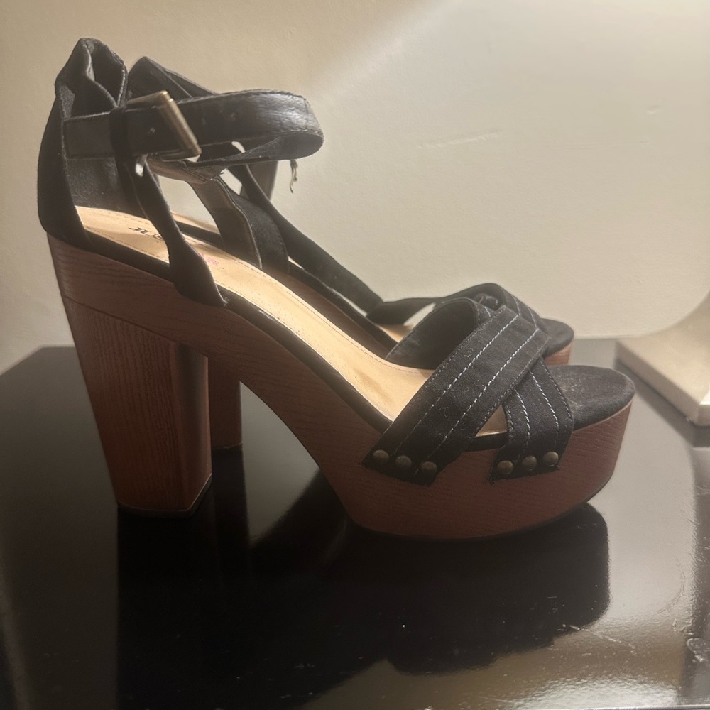Black Strappy Platform Heels